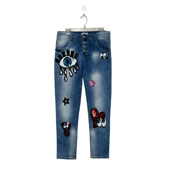 Super Skinny sequin embroidered jeans size 30 - Picture 8 of 13